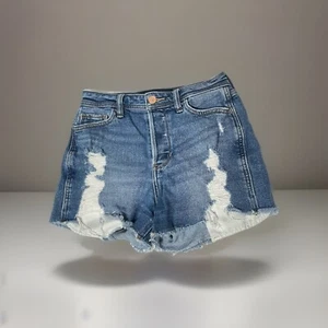 Hollister High-RISE BOYFRIEND SHORT VINTAGE STRETCH CALI Medium Wash ZISE 0 W24 - Picture 1 of 22