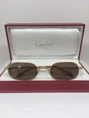 New Vintage Cartier Orfy Thin Rim Sunglasses Frame 18K Gold Plated 1990s France - Image 1 of 4
