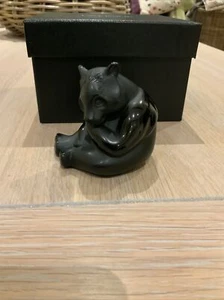 Lalique Glass Black Motif Panda Noir # 10056000 Brand New Boxed Beautiful - Picture 1 of 9