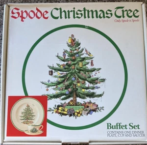 Spode England CHRISTMAS TREE Holiday Buffet Set - Dinner Plate, Cup & Saucer NEW - Picture 1 of 4