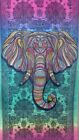New Colorful Elephant Boho Beach Bath Pool Towel Gift Elephants Herd Zoo Indian