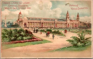 St Louis MO 1904 World’s Fair Palace of Industries Hold to Light Postcard - Picture 1 of 2