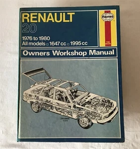 Renault 20 1976-1980 1647-1995cc Haynes 477 Owners Workshop Manual Hardback 1980 - Imagen 1 de 11