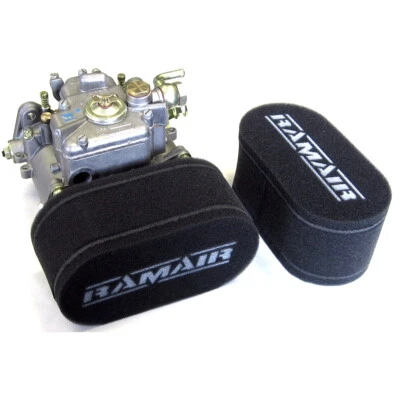 2 calze filtro doppia tromba carb RAMAIR Weber DCOE Dellorto DHLA 75mm CS-901