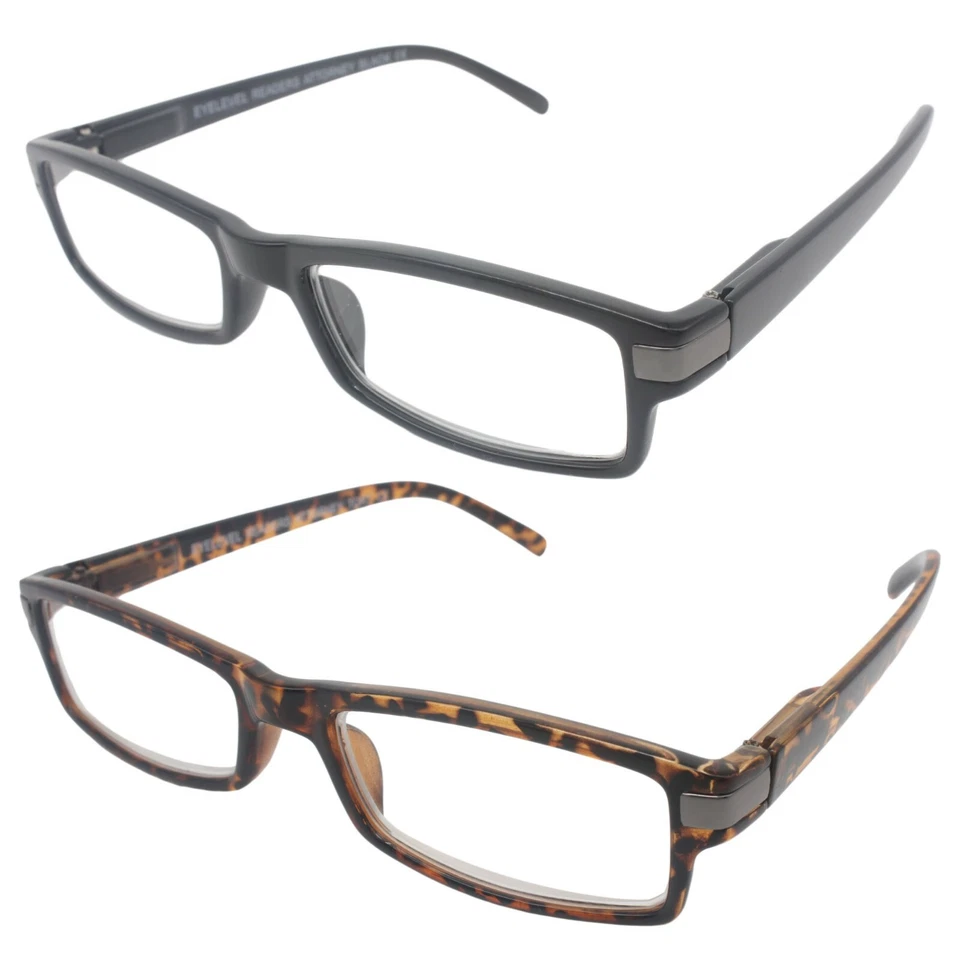 Eyelevel Quality Reading Glasses Spring Hinge Arms Attorney Style Black Tortoise