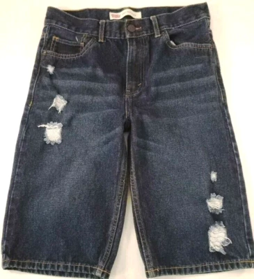 LEVIS 505-Womens Distressed Denim Jean Shorts-Size 16 Reg, 28" Waist-100% Cotton - Image 1 of 4