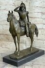 Art Deco Hot Cast by Lox Wax Method Cavalryman on Horse with Armor Bronze Statue