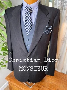Luxury Designer Christian Dior Monsieur Men's Wool Suit Blazer Medium 38/40 - Picture 1 of 12