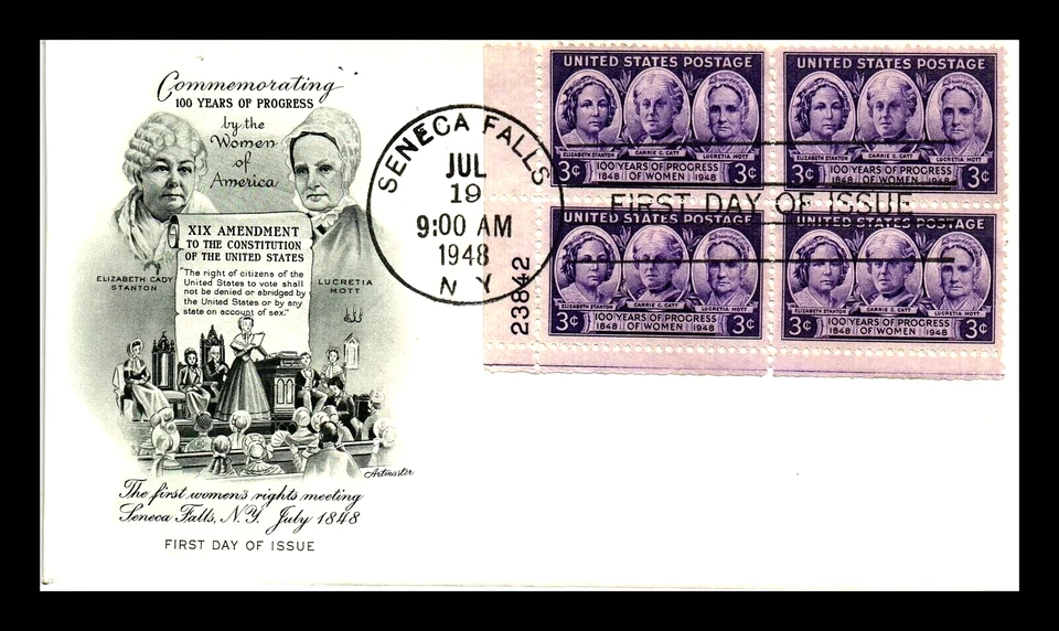959 3c Stamp (1948) THE FIRST WOMAN'S RIGHTS CONVENTION FDC - ARTMASTER - Image 1 of 1