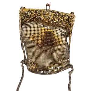 Vintage Rare NOS Whiting & Davis Face Flower Mesh Shoulder Bag in Original Box - Picture 1 of 9
