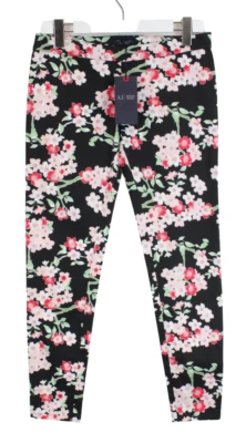 ARMANI JEANS Trousers Women's EU 40 Slim Fit Zip Fly Flower Print - Image 1 of 4