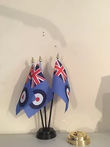 RAF ENSIGN TABLE FLAG SET of 3 flags and base - Picture 1 of 1