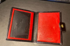 Billetera vintage BOSCA Portatarjeta de crédito Cuero Negro y Rojo - Imagen 1 de 4