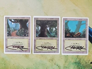 MTG Christopher Rush Artist Proof Revised Forest set of 3 SIGNED AUTO - Picture 1 of 2