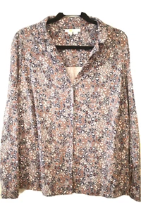 Boden Women's Size 20/22R Gray Cheetah Leopard Animal Print Button Front Shirt - Picture 1 of 5