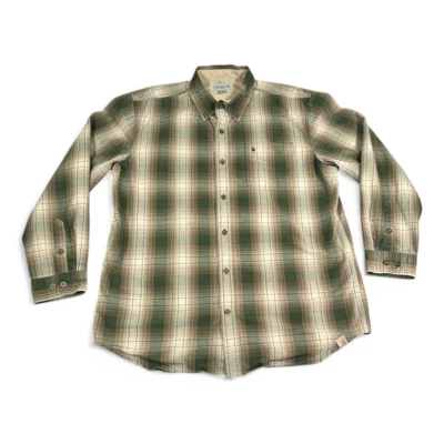 Camisa Carhartt Adulto EXTRA GRANDE Marrón Verde Militar Camuflaje Cuadros Abotonable Trabajo Foto 1 de 4