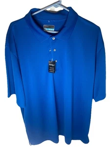 NWT PGA Tour Air Flux Golf Polo Shirt Mens XXL 2XL BLUE Short Sleeve -AUTHORIZED - Picture 1 of 8