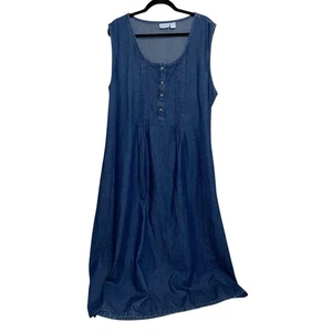 Vestido Vermont Country Store Mujer Talla Grande 3X Denim Jersey Bolsillos Modesto - Imagen 1 de 10