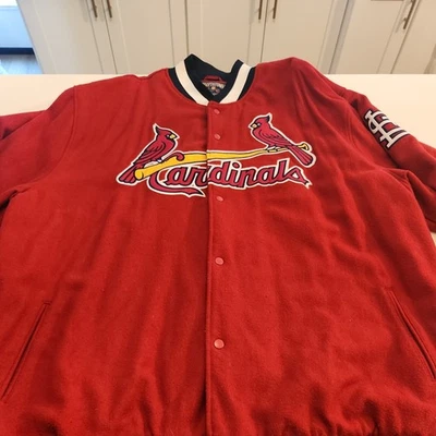 Chaqueta de béisbol vintage Majestic St Louis Cardinals para hombre 4 XL Coopertown años 90 Foto 1 de 4