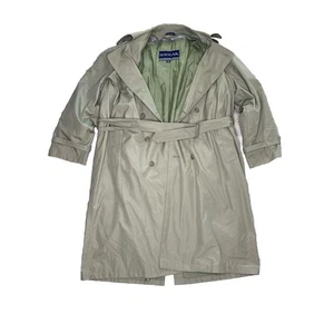 HAGGER Mens Trench Coat All Weather Size 44R Removable Liner Khaki Overcoat - Picture 1 of 11