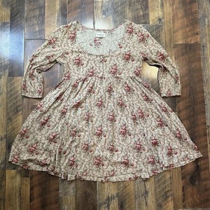 Denim & Supply Ralph Lauren Women's M Babydoll Brown Floral Dress Cottagecore - Picture 1 of 5