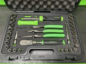 snap-on tools green general service foam set 3/8" drive sae metric 233FSMBFG - Picture 1 of 9