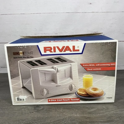 Tostadora Rival 4 Rebanadas Ranuras Extra Anchas TT9442 TOSTADAS UNIFORMEMENTE - COOL TOUCH Blanca Foto 1 de 4