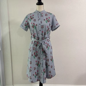 Maeve Anthropologie besticktes Hemdkleid kurze Ärmel gestreift Gr. 6 - Bild 1 von 12