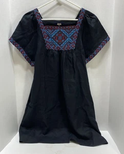 Madewell Women’s Black Embroidered Dress size M Artisan Bohemian - Picture 1 of 5