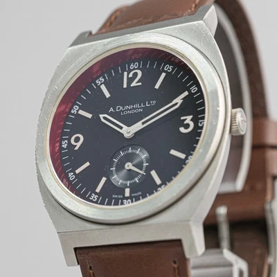 **CASI COMO NUEVO** Reloj para hombre Dunhill RPM 8034 de cuarzo plateado pequeño segundo esfera negra Foto 1 de 4