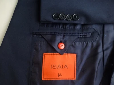 Isaia Blazer 52R/42R Blue Aquaspider Good Condition Suit Jacket Navy Italy - Image 1 of 4