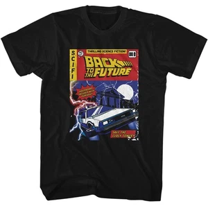 Back To The Future - Comic Cover - American Classics - Solid Black Adult Short S - Picture 1 of 3