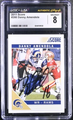 Danny Amendola Signed 2011 Score Card #266 St. Louis Rams SGC 8 JSA Auto - Image 1 of 2