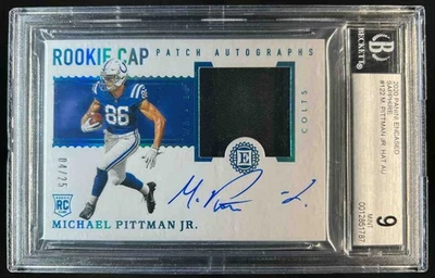 2020 Panini Encased Michael Pittman Jr. RC Jersey Sapphire Auto #4/25 BGS 9/10 - Image 1 of 2