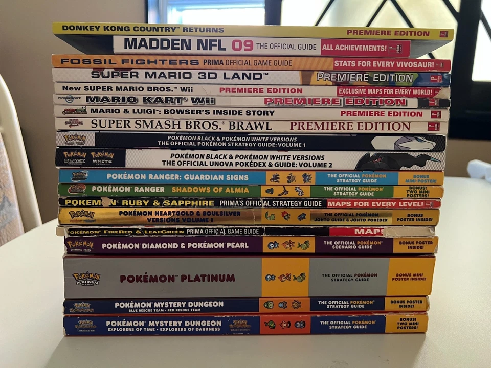 Video Game Strategy Guide Lot – Pokémon, Mario & More – Bundle & Save - Image 1 of 1