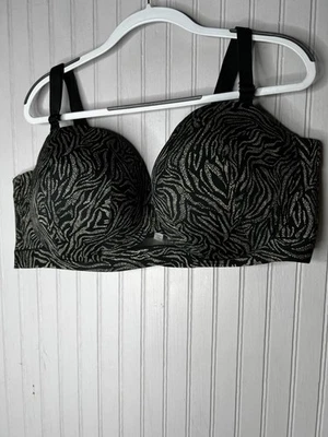 Cacique Bra Womens 46DD Black Animal Print Comfort Bliss Strapless Convertible - Image 1 of 4