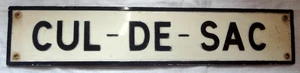 Vintage Straßenschild Aluminium CUL - DE - SAC - Bild 1 von 4