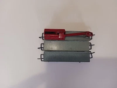 Grúa estrella solitaria diecast vintage escala N y 2 coches de plataforma plana (lote de 3) en muy buen estado Foto 1 de 4