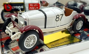 Burago 1/18 Scale Diecast 3202 Mercedes Benz SSKL 1931 1000 Miglia White #87 - Picture 1 of 5