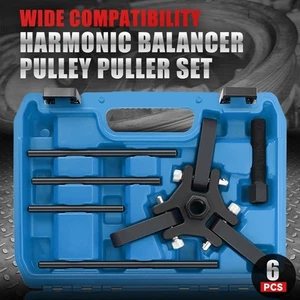 For Chrysler GM MIT OLD 6Pcs Harmonic Balancer Pulley Puller Set w/ Blue Case - Picture 1 of 5