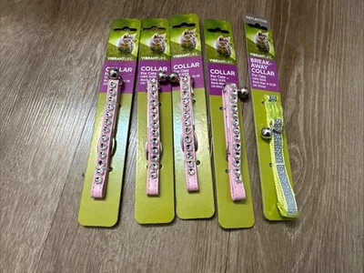 Vibrant Life Collar Gato Rosa Con Campana. (Lote-5) 7-10” sin envío internacional Foto 1 de 4