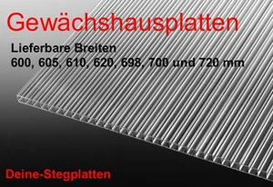 Doppelstegplatten 4-10 mm klar div. Breiten Länge bis 1500 mm Gewächshaus - Bild 1 von 6
