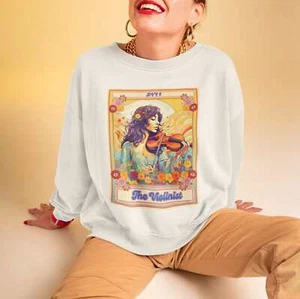 The Violinist Tarot Card Sweatshirt, Violin Player - Picture 1 of 12