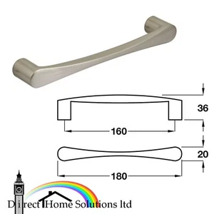 Hafele Devon D Pull Handle Stainless Steel Effect Kitchen Cabinet Cupboard Door - Picture 1 of 5