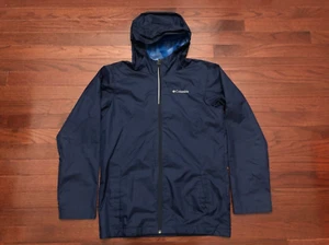 KIDS COLUMBIA SPORTSWEAR HOODED WINDBREAKER JACKET YOUTH LARGE 14/16 DARK BLUE - Picture 1 of 6