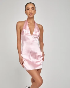 MOTEL ROCKS Coda Dress in Satin Pink