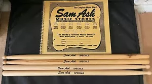 2 Pares de Baquetas Sam Ash Specials 2B Nuevo de Lote Antiguo Puntas de Madera Libro de Lecciones de Música Excelente - Imagen 1 de 11