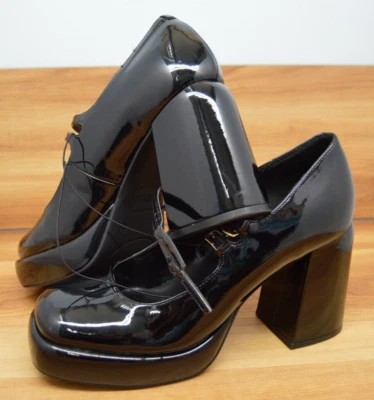 Guess Womens Black Patent Mary Jane Platform Block Heels Shoes 9.5 Medium - Image 1 of 4