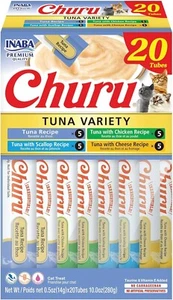 INABA Churu Cat Treats, Lickable, Squeezable Creamy Purée Cat Treat with Green - Picture 1 of 8