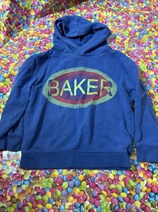 Boys Ted Baker Kids Age 5-6 Years Blue Logo Print Hoodie Pullover Jumper Sweater - Picture 1 of 5